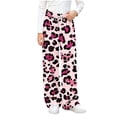 thumbnail image 1 of OGLCCG Girl's Leopard Print Pants Elastic Waist Wide Leg Cheetah Pants Lightweight Baggy Trousers Size 11-12, 1 of 5
