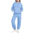 thumbnail image 1 of OGLCCG Girls 2 Piece Tracksuit Outfits Drop Shoulder Long Sleeve Hoodie and Sweatpants Lightweight Fleece Lined Sweatshirt Set with Pockets 4-15 Years, 1 of 4