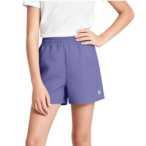 OGLCCG Girls Active Running Shorts Quick Dry Kids Elastic Waist Athletic Shorts Lightweight Summer Sport Jogger Shorts 3-14 Years