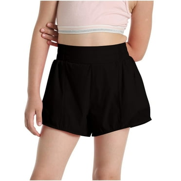 OGLCCG Girls Athletic Shorts High Elastic Waist Wide Leg Running Active Shorts with Pockets Casual Sports Workout Shorts for Kids Teens 6-16 Years