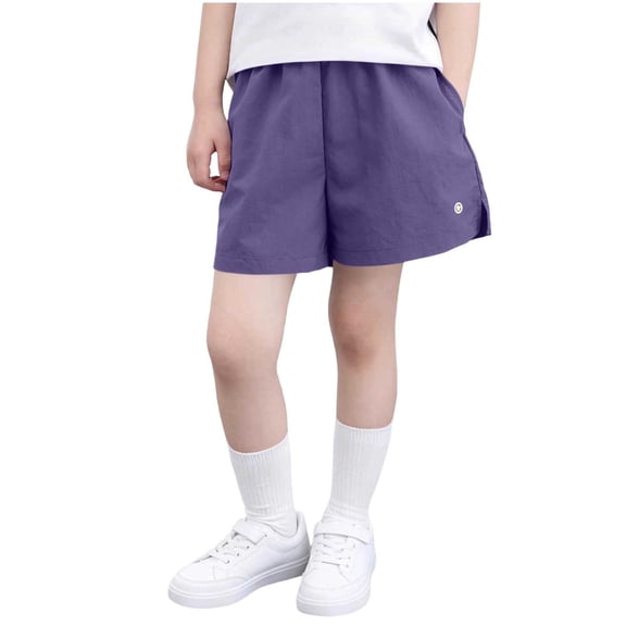 OGLCCG Girls Athletic Shorts with Pockets Quick Dry Workout Running Volleyball Soccer Shorts Summer Wide Leg Gym Shorts 3-13 Years