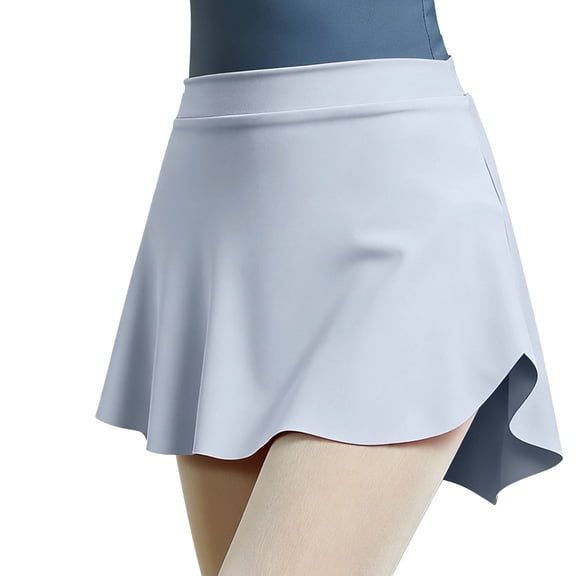 OGLCCG Girls Ballet Skirts Pull On Elastic Waist Side Slit Dancing Skirts Solid Color Soft Dance Mini Skirt for Ballerina 5-15 Years