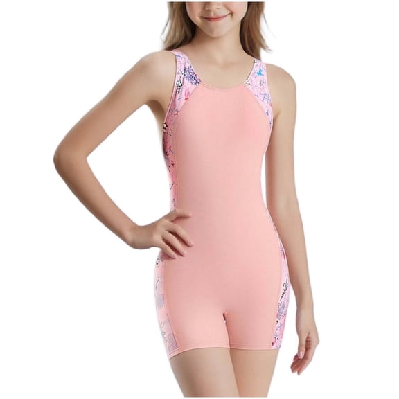 OGLCCG Girls Boyleg One Piece Athletic Swimsuits Sleeveless Sport Competitive Bathing Suit Summer Racerback Swimwear for Teens Girl 5-15 Years