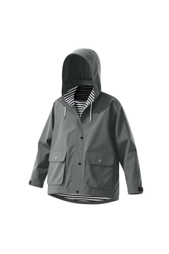 Girls Boys Rain Jacket Kids Lightweight Waterproof Full Zip Hooded Rain Coats with Pockets Solid Color Fall Windbreaker for Outdoor 4-14 Years