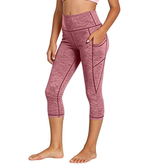 OGLCCG Girls Capri Leggings High Waisted Athletic Leggings with Pockets for Kids Dance Gymnastics Running Yoga Pants Size 4-13