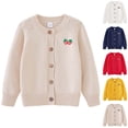 thumbnail image 1 of OGLCCG Girls Cardigan Cotton Knit Long Sleeve Button Down Sweater Toddler Kids School Uniforms Sweaters with 1-10 Years, 1 of 7