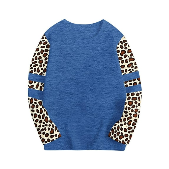 OGLCCG Girls Casual Long Sleeve T Shirts Kids Loose Soft Color Block Tunic Tops Spring Summer Fashion Leopard Print Tees Blouses 3-14 Years