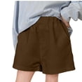 thumbnail image 1 of OGLCCG Girls Cotton Shorts Kids Athletic Running Sweat Shorts with Pockets Summer Casual Elastic Waist Beach Shorts 3-16 Years, 1 of 7