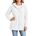 thumbnail image 1 of OGLCCG Girls Fleece Jacket with Hood Full Zip Fuzzy Sherpa Coat Long Sleeve Fall Winter Outwear with Pockets,Drawstring Waist(White,6-7 Years), 1 of 8