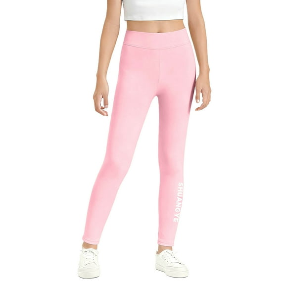 OGLCCG Girls Fleece Lined Leggings High Waist Winter Thermal Warm Slim Fit Tights Cold Weather Running Athletic Yoga Pants for Kids 2-13 Years