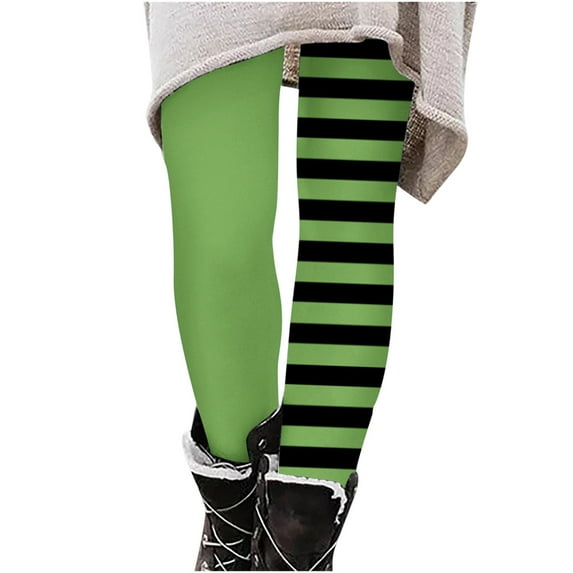 OGLCCG Girls Halloween Striped Leggings Stretch High Waisted Full Length Legging Tights for Toddler Fashion Soft Workout Yoga Pants 3-8 Years