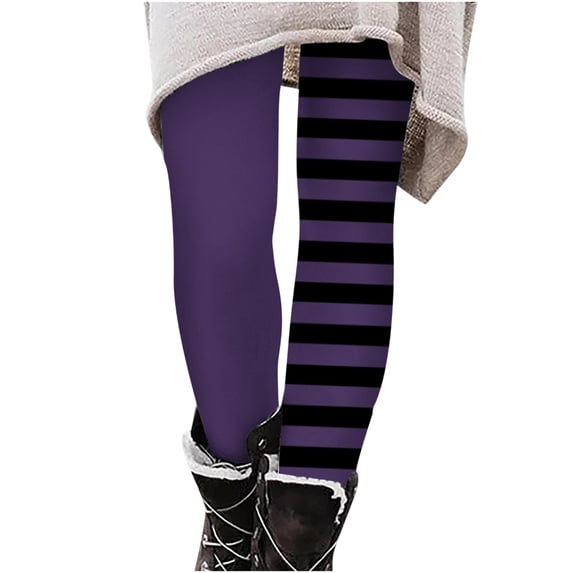 OGLCCG Girls Halloween Striped Leggings Stretch High Waisted Full Length Legging Tights for Toddler Fashion Soft Workout Yoga Pants 3-8 Years
