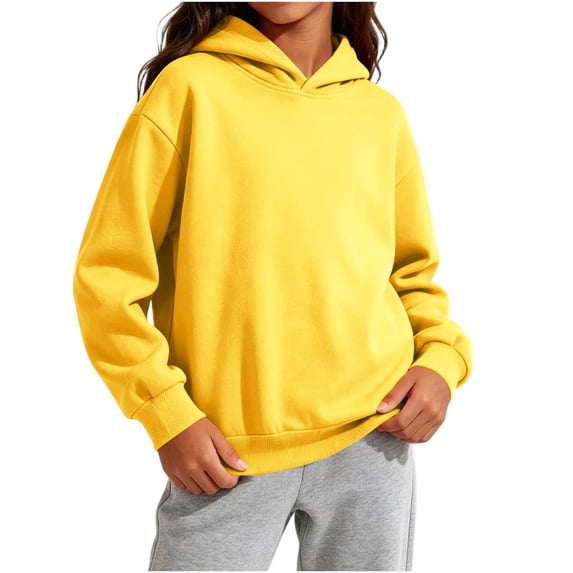 OGLCCG Girls Hoodie Trendy Long Sleeve Hooded Sweatshirt with Pocket Baggy Kids Pullover Tops Fall Outfits Size 2-14
