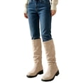 thumbnail image 1 of OGLCCG Girls Knee High Boots,Fall Winter Chunky Heel Slouch Long Boot,Pull on Square Toe Heeled Tall Riding Boots Size 4-14, 1 of 8