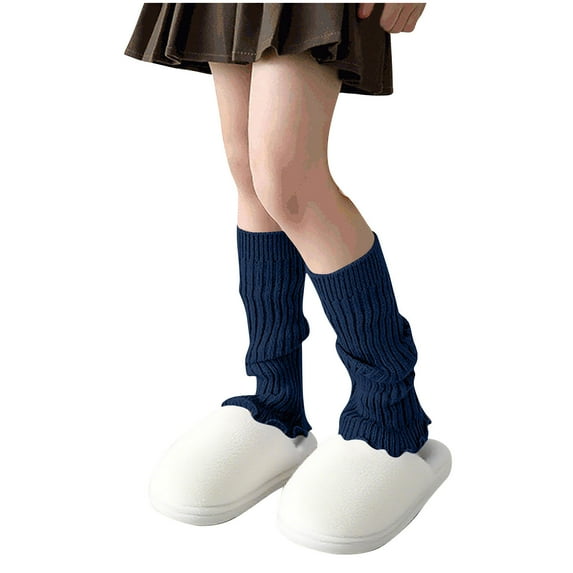 OGLCCG Girls Leg Warmer Stockings Fashion Solid Color Retro Socks Knitted Leg Covers Crochet Winter Long Socks for Party Sports 5-16 Years