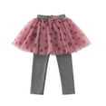thumbnail image 1 of OGLCCG Girls Leggings with Lace Ruffle Tutu Skirt Fleece Lined Footless Tulle Skirt Pants High Waist Cotton Tutu Pants for Kids 2-12 Years, 1 of 2