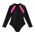 thumbnail image 1 of OGLCCG Girls Long Sleeve One Piece Swimsuits Rash Guard UPF 50+ Surfing Modest Full Coverage Bathing Suit Zipper Sun Protection Swimwear 8-12 Years, 1 of 8