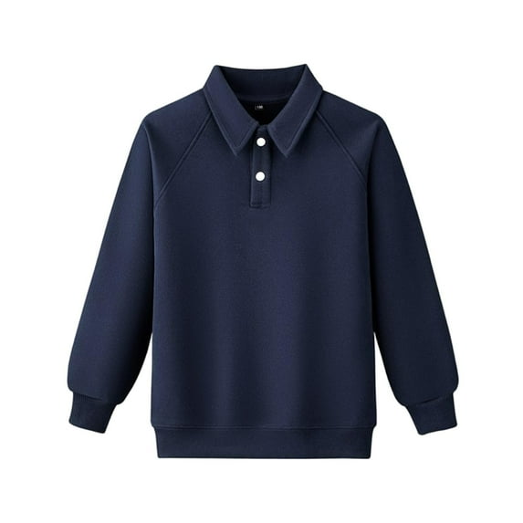 OGLCCG Girls' Long Sleeve Shirt Classic Solid Color Soft School Uniform Top Cotton Comfortable Button Up Shirt for Kids 4-15 Years