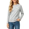 thumbnail image 1 of OGLCCG Girls Long Sleeve Shirts,Cute Bow Crew Neck Tees for Toddler & Little Girls,Fall Basic Tops,Size 3, 1 of 7
