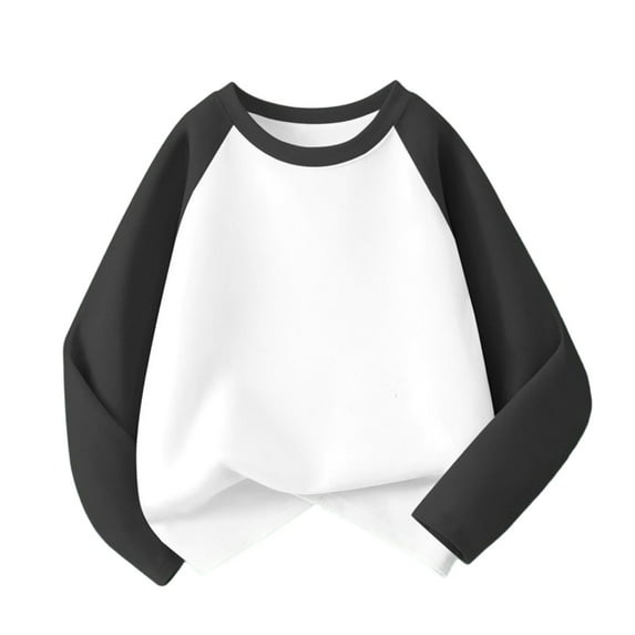 OGLCCG Girls Long Sleeve Shirts Soft Lightweight Fleece Color Block T-Shirts Loose Fit Tagless Basic Tees for Teen Girls Youth 0-13 Years