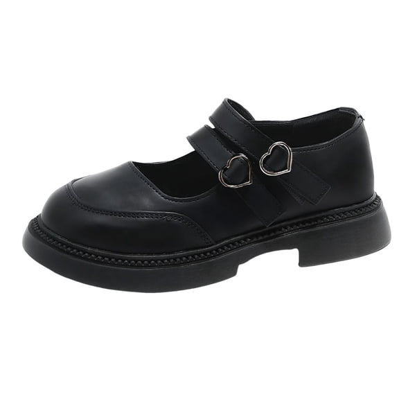 OGLCCG Girls Mary Jane Shoes School Uniform Oxfords Flats Dress Shoes Low Heel Princess Hook and Loop Loafers Flats for Party Wedding 3-10 Years