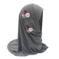 thumbnail image 1 of OGLCCG Girls Muslim Hijab Cotton Kids Floral Lace Head Scarf Shawls Neck Wrap Islamic Scarf Shawls Lace Headscarf Cap for Girls Age 4-6, 1 of 2