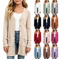 thumbnail image 1 of OGLCCG Cardigans for Girls Button Down Open Front Long Sleeve Ribbed Knit Cardigan Sweater Soft Coat with Pockets Size 5, 1 of 5