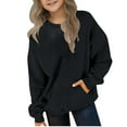 thumbnail image 1 of OGLCCG Girls Oversized Crewneck Sweatshirts Kids Y2K Trendy Long Sleeve Pullover Tops with Pocket Loose Fit Fall Shirts 2-12 Years, 1 of 6