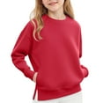 thumbnail image 1 of OGLCCG Girls Oversized Sweatshirt Kids Long Sleeve Crewneck Fleece Lined Cute Pullover Tops with Pockets Lightweight Fall Winter Shirts 5-14 Years, 1 of 7