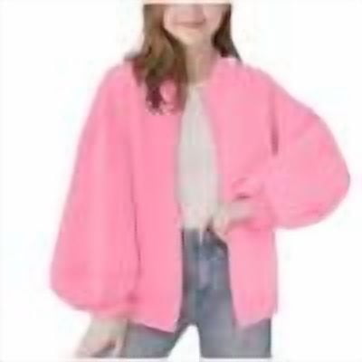 OGLCCG Girls Oversized Zip Up Sweatshirt Jackets Fall Fashion Casual Long Sleeve Fleece Lined Bomber Jackets Loose Fit Winter Outerwear 4-15 Years