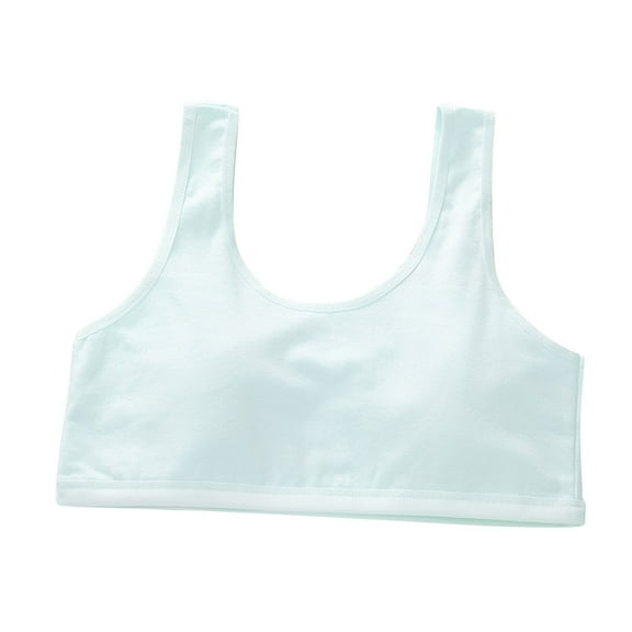 OGLCCG Girls Padded Training Bra Teens Solid Color Bralette Lightweight Breathable Seamless Cami Crop Bras 13-17 Years
