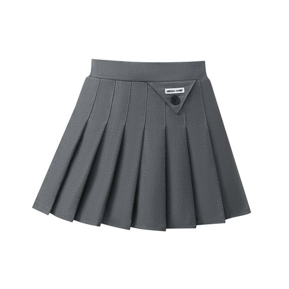 OGLCCG Girls Pleated Mini Skirt High Waist Tennis School Uniform Skirts Solid Color Lightweight Cotton Short Skirt 4-14 Years