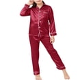 thumbnail image 1 of OGLCCG Girls Silk Lounge Set Soft Satin Long Sleeve Button Down Tops and Long Pants for Nights Lightweight House Wear Stes 4-14 Years, 1 of 8