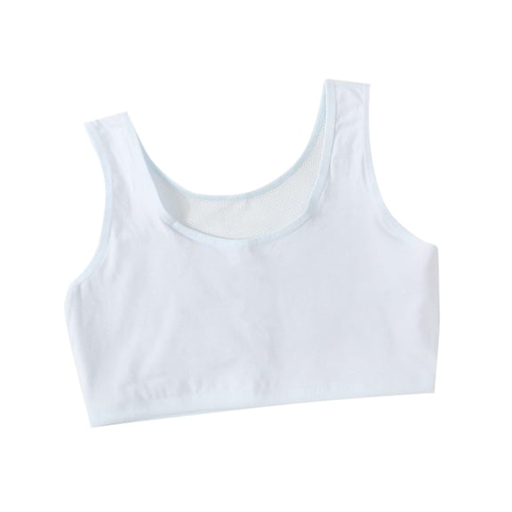 OGLCCG Girls Soft Training Bras 12-15 Years Cotton Seamless Wireless First Bras for Girls Elastic Sports Bras with Removable Padding