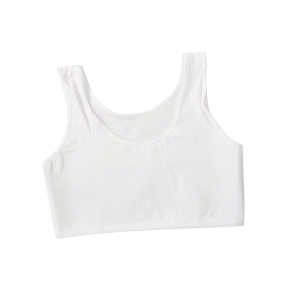 OGLCCG Girls Soft Training Bras 12-15 Years Cotton Seamless Wireless First Bras for Girls Elastic Sports Bras with Removable Padding