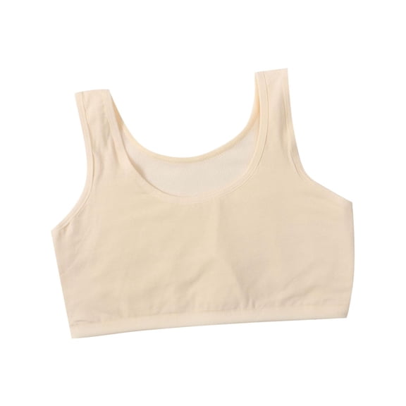 OGLCCG Girls Soft Training Bras 12-15 Years Cotton Seamless Wireless First Bras for Girls Elastic Sports Bras with Removable Padding