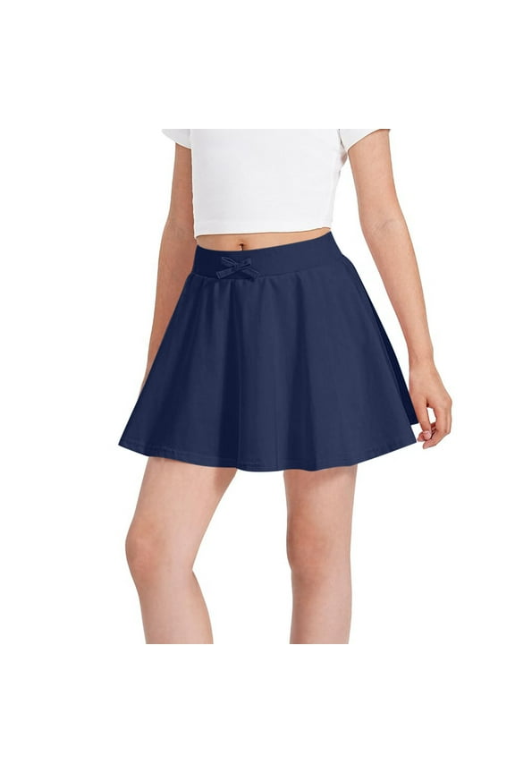 Girls Sport Skirts High Waist Flowy Butterfly Athletic Uniform Mini Skorts Kids Solid Color A Line Pleated Tennis Golf Skirts 3-13 Years