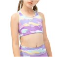 thumbnail image 1 of OGLCCG Girls Sports Bras 6-12 Seamless Racerback Training Bras for Girls Fashion Tie Dye No Pads Longline Chest Double Lined Crop Tank Tops, 1 of 4