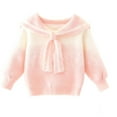 thumbnail image 1 of OGLCCG Girls Sweaters 2-13 Years Cute Doll Collar Fuzzy Color Block Cable Knit Pullover Jumper Tops Fall Winter Casual Soft Warm Chunky Sweater, 1 of 8