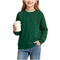 thumbnail image 1 of OGLCCG Girls' Sweaters Cable Knit Long Sleeve Pullover Sweater Casual Kids Fall Winter Crew Neck Jumper Top(Green,14-15 Years), 1 of 7