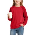 thumbnail image 1 of OGLCCG Girls' Sweaters Cable Knit Long Sleeve Pullover Sweater Casual Kids Fall Winter Crew Neck Jumper Top(Red,13-14 Years), 1 of 7