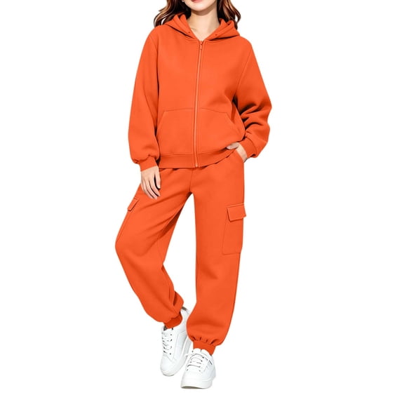OGLCCG Girls Sweatsuits 2pcs Sets,Fleece Zip Up Hoodie and Joggers Sweatpants Set, 2-Piece Girls Jogger Set, Sizes 5-6