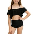thumbnail image 1 of OGLCCG Girls Swimsuit Swimwear Two Piece Ruffled High Waist Bathing Suit Adjustable Straps Summer Beach Bikini Sets for Teens Girls 3-14 Years, 1 of 6