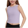 thumbnail image 1 of OGLCCG Girls Tank Tops Ribbed Knit Athletic Dance Cute Crop Tops for Teen Kids Crewneck Sleeveless Basic Gym Yoga Top 5-15 Years, 1 of 7