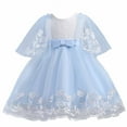 thumbnail interactive-video image 1 of HIHCBF Flower Girl Dress - Lace Applique Tulle Pageant Gown For Weddings & Special Occasions 1 of 10