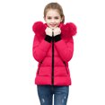 thumbnail image 1 of OGLCCG Girls Winter Puffer Coats with Faux Fur Hood Full Zip Thermal Warm Padded Jackets with Pockets Thick Hooded Down Outwear 5-14 Years, 1 of 4