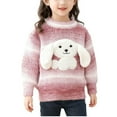 thumbnail image 1 of OGLCCG Girls Winter Sweaters Cute Dogs Long Sleeve Cable Knit Cotton Sweater Soft Warm Chunky Pullover Jumper Tops for Fall Winter 2-8 Years, 1 of 6