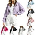 thumbnail image 1 of OGLCCG Girls Zip Up Hoodies Long Sleeve Cropped Sweatshirt Lightweight Hooded Fall Jacket Teen Girl Back to School Outfits 5-15 Years, 1 of 5