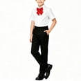 thumbnail image 1 of OGLCCG Graduation Outfits,Back to School Outfits for Boys 2 Piece,Short Sleeve Button Down Shirt with Tie & Dress Pants Matching Sets Size 2-15, 1 of 5