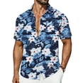 thumbnail image 1 of OGLCCG Hawaiian Shirt for Men Short Sleeve Floral Button Down Tops Summer Tropical Holiday Beach T Shirts,S,Blue 1, 1 of 6
